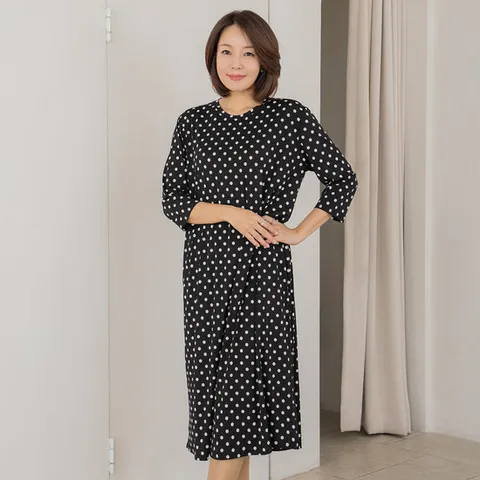 엄마옷 마담4060 도트찰랑롱원피스 중년여성옷 -ZOP2502003-