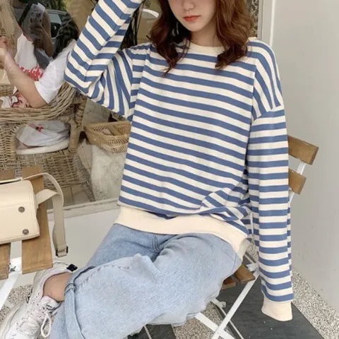 [오너클랜]인기상품 스트라이프 디자인 적당 루즈핏 캐쥬얼 맨투