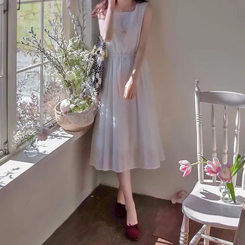 [리린][LABEL] 에델바이스 미니플라워 봄러블리 허리끈조절 원피스