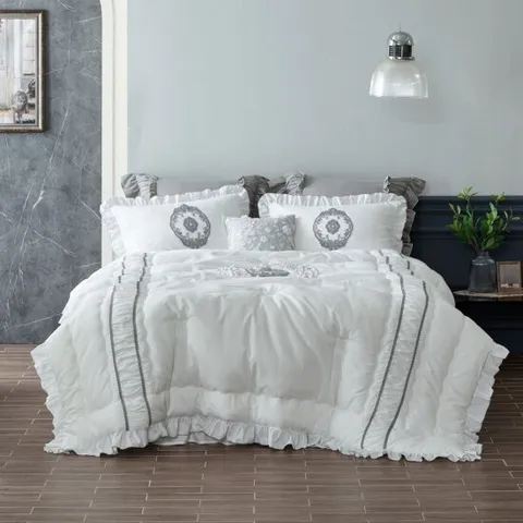 에어룸 베르사유 자수 프렌치 프릴 베딩풀세트(이불+패드+매트커버+베개커버)Q