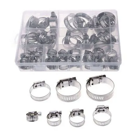 호스 클램프 세트 8-38mm 60pcs 호스밴드 스텐