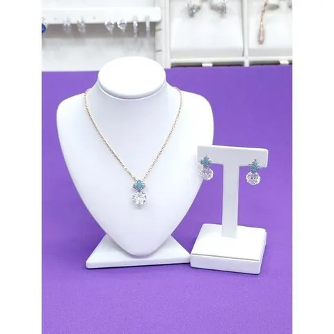 로뎀 세이브존05 P Pretty 플라워 귀걸이,목걸이 세트(민트큐빅)2 RDA23080068