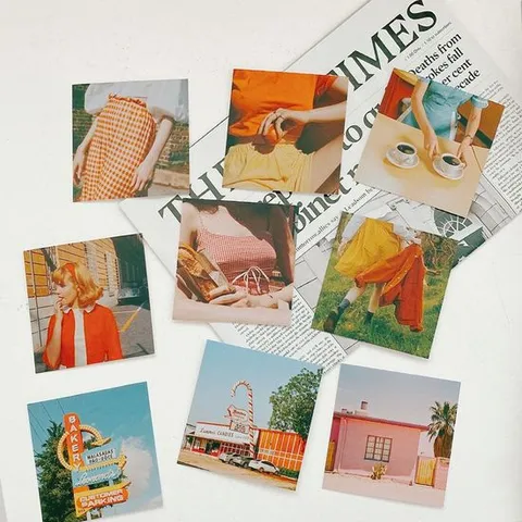 컬리 미국 복고 정사각 엽서 SET 9P