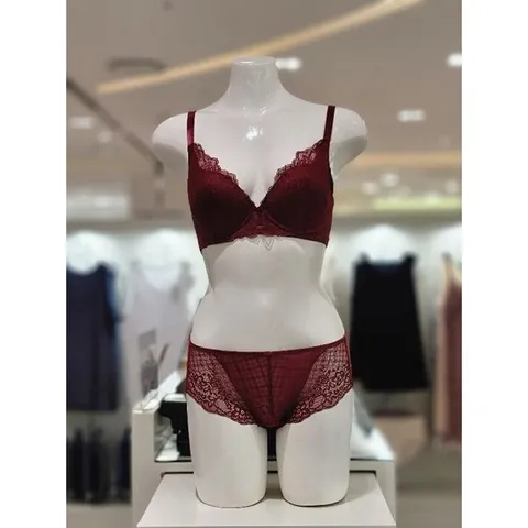 [ AK백화점 ][엘르] 레드 레이스 노와이어 브라햄세트 ECWBR772RD ECWBP772RD