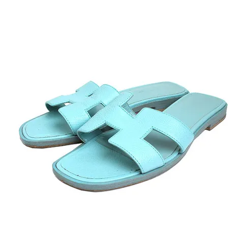 (명품) 에르메스 민트블루 오란 슬리퍼 35