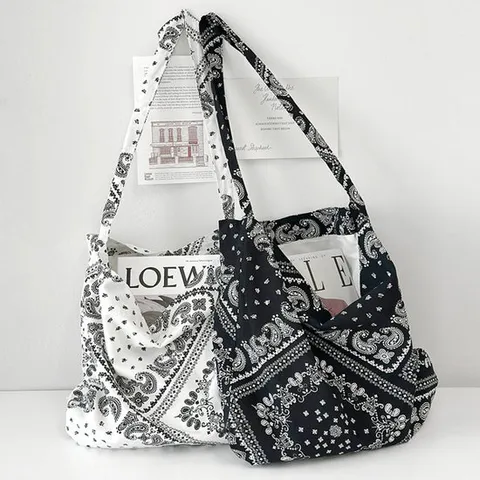 에스닉 페이즐리 캐주얼 에코백 천가방 숄더백