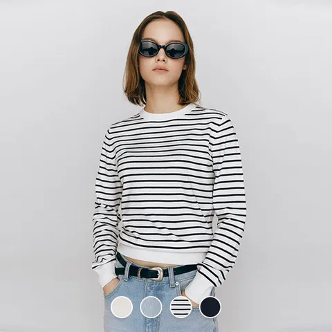 [지오다노/본사] 355512 여 14gg 라운드넥 민자 니트 스웨터