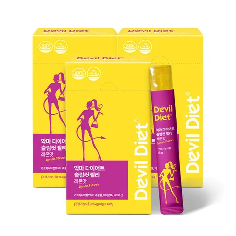 악마다이어트 슬림컷 젤리 레몬맛 가르시니아 체지방감소 쏙빠지는 젤리 14포, 3박스