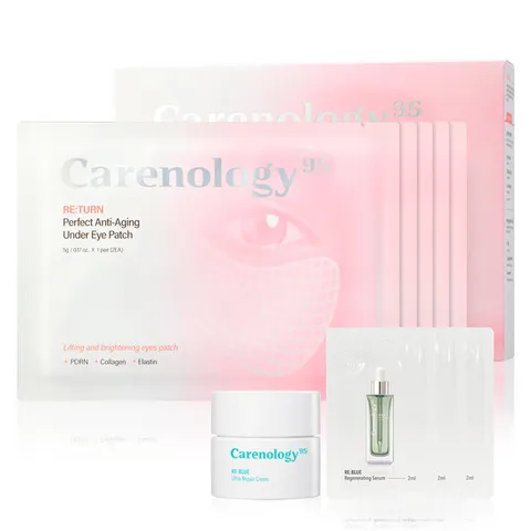 케어놀로지 리턴 퍼펙트 안티에이징 언더 아이패치 4회분/PDRN/앰플아이패치