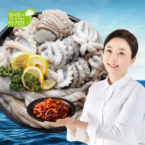 김나운 손질 통낙지 280g x 5팩 (1팩당 4미, 총 1.4kg, 15미)+매콤 낙지볶음 소스 1통