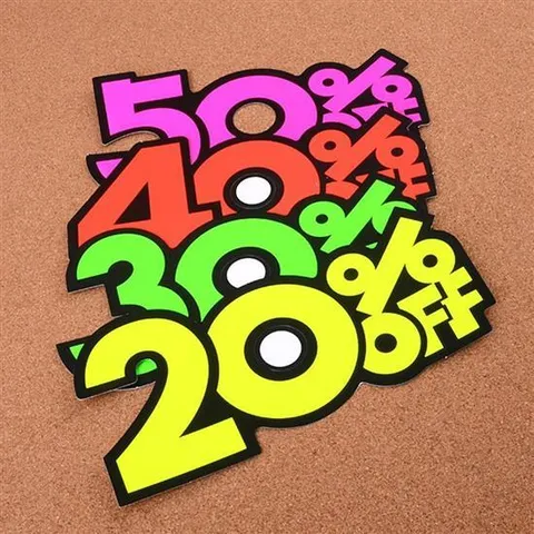 6P 할인 쇼카드 20-50프로 매장쇼카드 손글씨 할인스티커.세일쇼