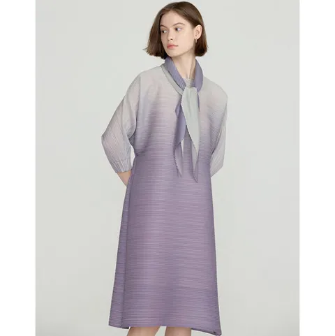 닥스 여성 25SS SET플리츠바이올렛 그라데이션 7부 원피스(원피스&스카프 2P 구성) DLDR5BP25V2