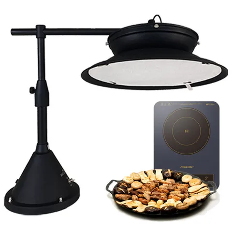 후드콘 국산 이동식후드 + 그리들 +인덕션 [D_8세트] / 연기 냄새 없는 삼겹살 고기 굽는 불판 자취 테이블