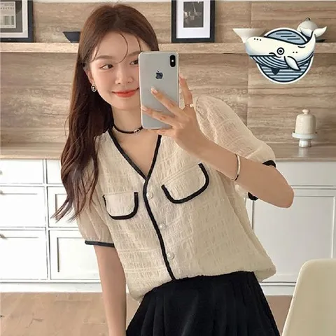 여름 스타일 브이넥 반팔 가디건 시원한 린넨