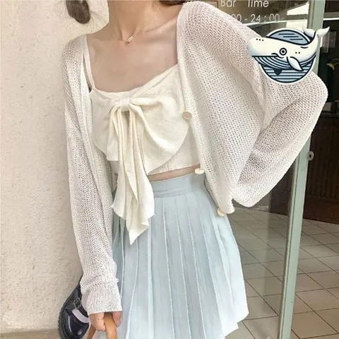 여름 시스루 가디건 그물 루즈핏 비치웨어