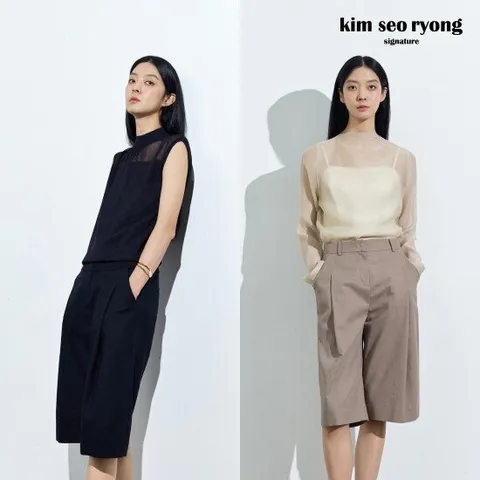 김서룡린넨 블렌디드 버뮤다 팬츠