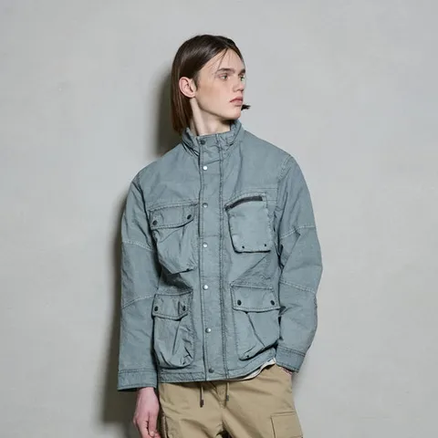 [ 롯데백화점 ][버커루]남성 립스탑 4포켓 하이넥 루즈핏 야상 점퍼 B251JP103P