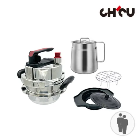 치치쿠쿠 IH 인덕션&가스 소형 1~2인 압력솥 1.2L [B_1세트] / 미니 가정용 스텐 솥밥 누룽지 가마솥 돌솥