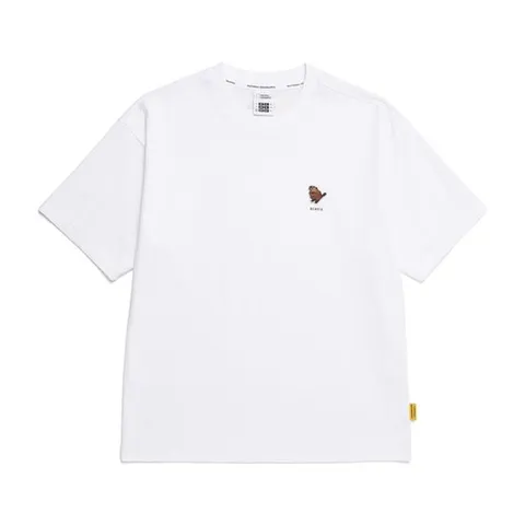 내셔널지오그래픽 N252UTS930 동물 와펜 세미오버핏 반팔 티셔츠 WHITE
