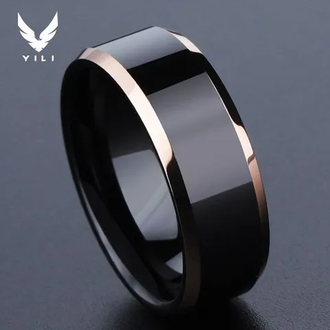 블랙 골드 심플 링 남성 인 성격 트렌디 남성