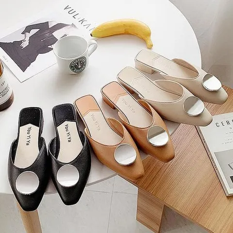 실버라운딩블로퍼 뮬슬리퍼 베이직 샌들 여성화 단화
