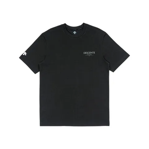 데상트 코튼 워딩 반팔 티셔츠 SP123UTS14BLK