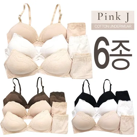 학생속옷 노와이어브라팬티세트 중학생속옷 청소년브라 6종