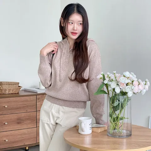 러블리감성 / 송년회 후드 니트티셔츠