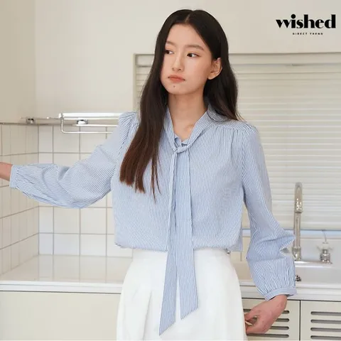 [위시드]타이넥 긴팔 블라우스 (WICABL009)