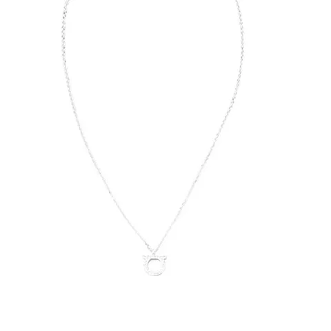 페라가모 760132 696657 간치니 크리스탈 목걸이 실버