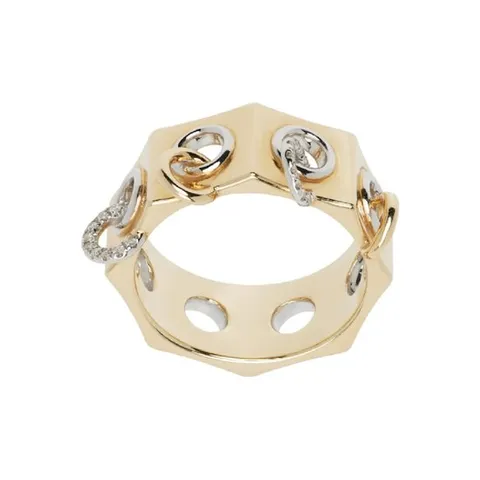 25 FW Rainbow K 여성 골드톤 아이엇 다이아몬드 링 252333F011002