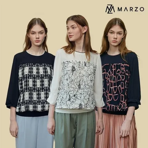 [마르조][1종]네크 포인트 블라우스_QBMFB017