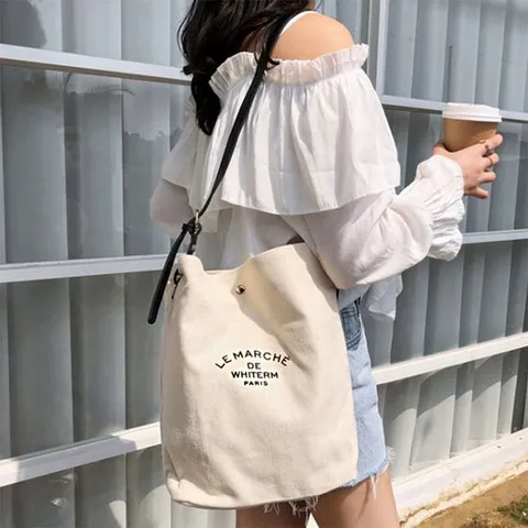 넓은 수납 캐주얼 디자인 가죽 스트랩 데일리 에코백