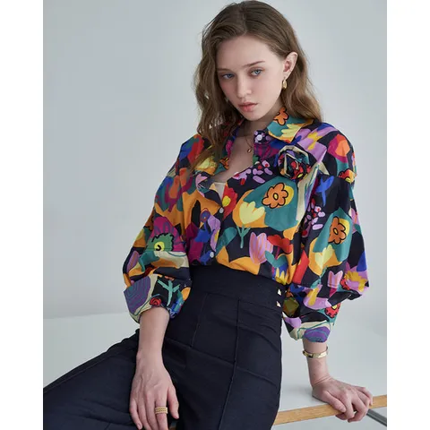 [ 롯데백화점 ][르니앤맥코이(여성)]꽃브롯지꽃블라우스 MM05BL403HJY