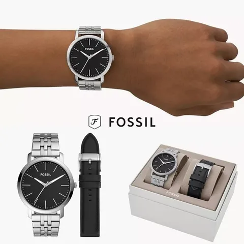 (해외) 파슬 Fossil BQ2466SET 남자 44MM Luther 스트랩 교체식 손목 시계 선물세트