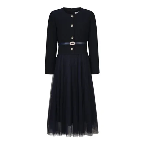 [ 롯데백화점 ][베스띠벨리]트위드 블록 튤 롱 원피스 BJOAI7527