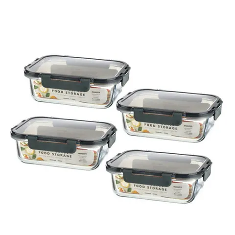 모드니 오븐글라스 밀폐용기 직사각 1000ml-4개