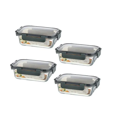 모드니 오븐글라스 밀폐용기 직사각 640ml-4개
