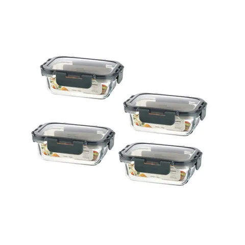 모드니 오븐글라스 밀폐용기 직사각 370ml-4개