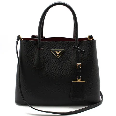 (명품) 프라다 1BG887 블랙 사피아노 두블레 스몰