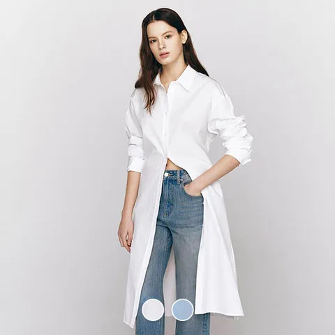 [지오다노/본사] 345520 여 롱 셔츠 원피스