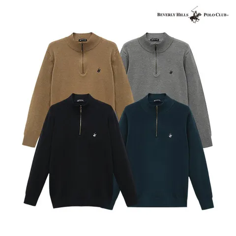 [GS] [비버리힐스폴로클럽]남성 베이직 하프집업 니트 TK390 _