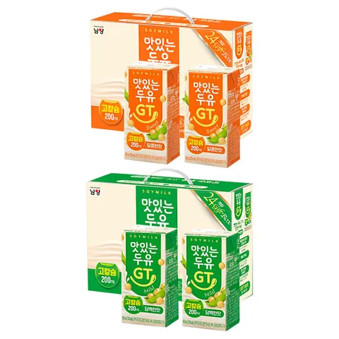 맛있는 두유 GT 고칼슘 달콤한맛 24팩+담백한맛 24팩(총 48팩)