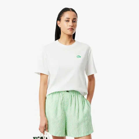 라코스테 공식 여성 릴랙스핏 클레이 크록 반팔 티셔츠 TF9596-55G 001