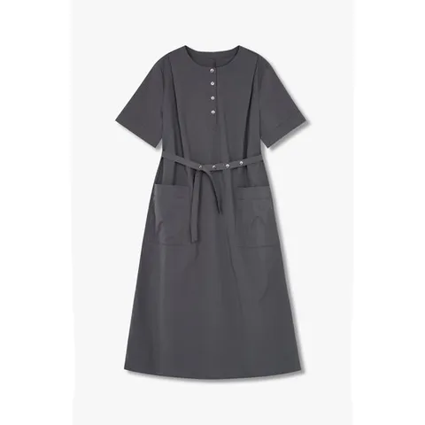 [ 롯데백화점 ][지컷]라운드넥 아웃 포켓 벨티드 원피스 7295237101