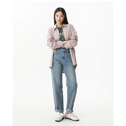[ 롯데백화점 ]플라스틱아일랜드  오버핏 체크셔츠 (PR2WB369)