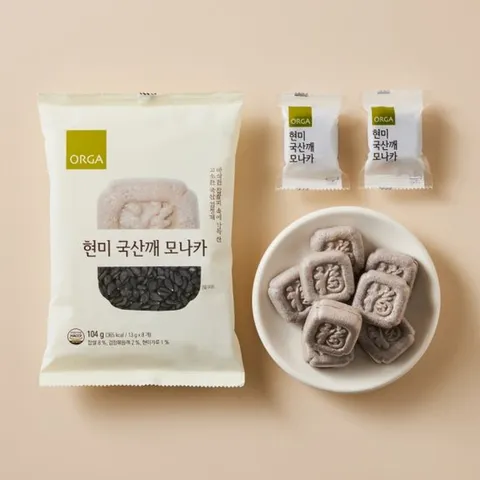 [ 롯데백화점 ][올가홀푸드][ORGA] 현미 국산깨 모나카 (13gx8EA )