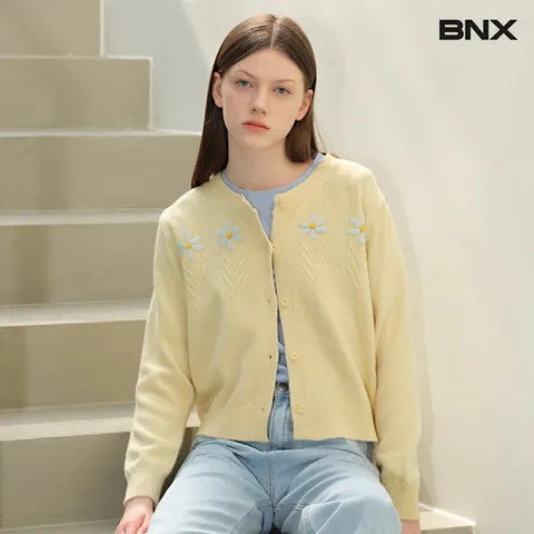 [BNX]플라워 니트 가디건 (BX1CD002L0)