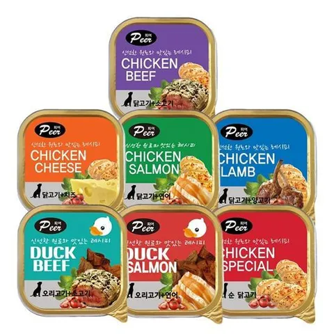 피어 사각캔 100g X12개 (택1) 강아지 간식 주식 애견용간식