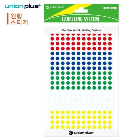 유니온 스티커 원형 (5색혼합) (5mm) (7매입)